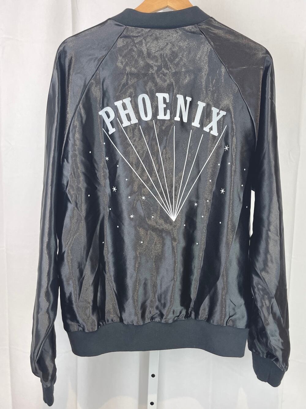 PHOENIX Ti Amo Bomber Jacket French Band Tour Merch Shimmer Black Size M